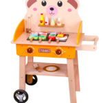 Grătar din lemn pentru copii cu accesorii - Set joc de rol educativ, 3 ani