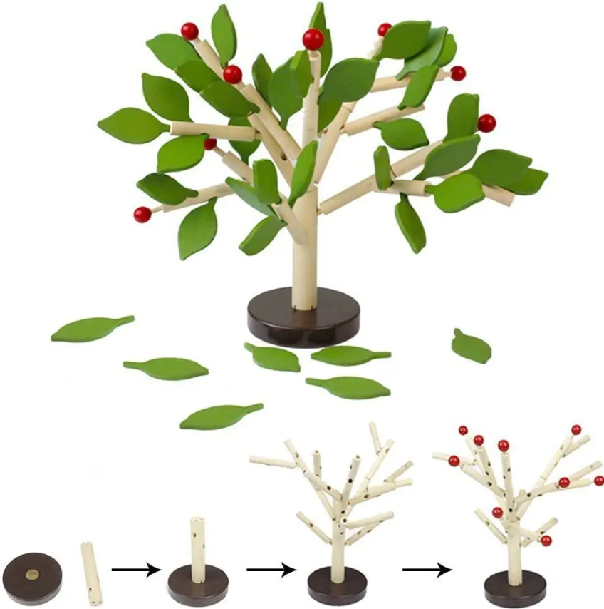 Joc Montessori de construit, Pomul cu mere, 3 ani