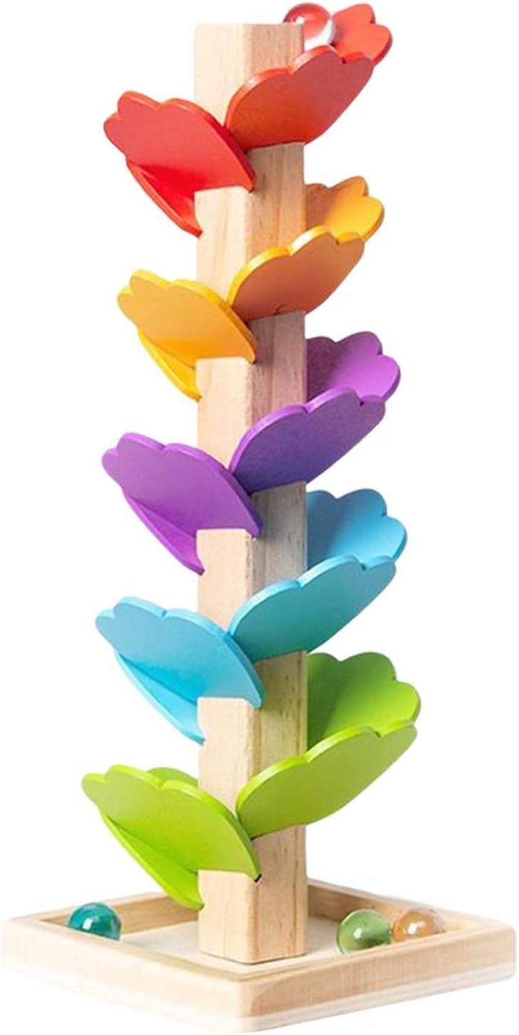 Joc Montessori din lemn tip circuit, Copacul Curcubeu, 30 CM, 3 ani