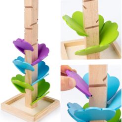 Joc Montessori din lemn tip circuit, Copacul Curcubeu, 30 CM, 3 ani