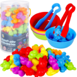 Joc creativ Montessori, sortare cu ursuleti , 48 piese, 3 ani