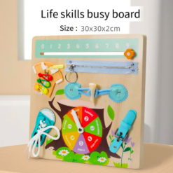 Placa senzoriala cu 7 activitati Montessori, Busy Board