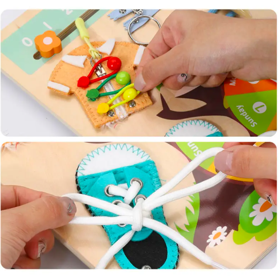 Placa senzoriala cu 7 activitati Montessori, Busy Board