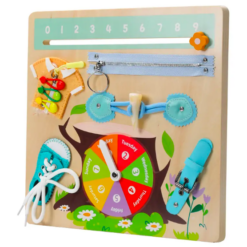 Placa senzoriala cu 7 activitati Montessori, Busy Board