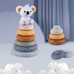 Set cuburi moi pentru bebelusi si turn de sortare, 6 luni+