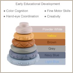 Set cuburi moi pentru bebelusi si turn de sortare, 6 luni+