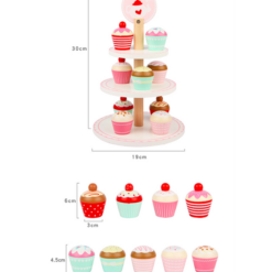 Stand de prajituri din lemn, Briose 10 piese, 3 ani