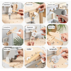 Banc de lucru cu unelte, pentru copii, 77 cm, 3 ani 01