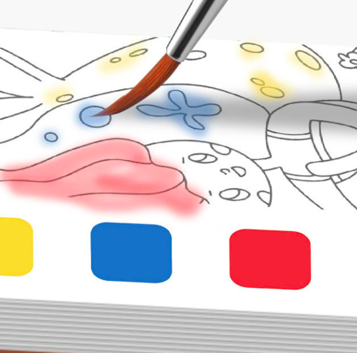 Carte de colorat cu apa portabila, Litere,3 ani