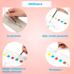 Carte de colorat cu apa portabila, Litere,3 ani