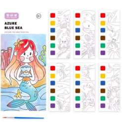 Carte de colorat cu apa portabila, Animale marine, 3 ani