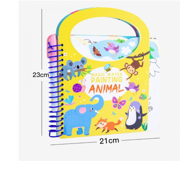 Carte de colorat cu apa, stikere si activitati, Animale, 3 ani