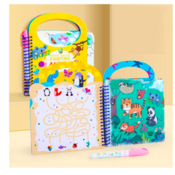 Carte de colorat cu apa, stikere si activitati, Animale, 3 ani