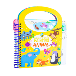 Carte de colorat cu apa, stikere si activitati, Animale, 3 ani