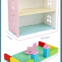 Casa de papusi din lemn, 33 cm, utilata si mobilata, 3 ANI