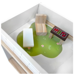 Casa de papusi din lemn, 41 cm, utilata si mobilata, 3 ANI 15