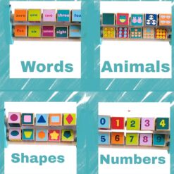 Girafa din lemn cu jucarie motrica si abac, Delfin