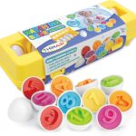 Joc de potrivire cifre, forme si culori, Oua educationale, 3 ani