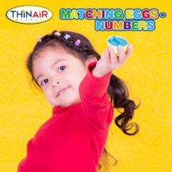 Joc de potrivire cifre, forme si culori, Oua educationale, 3 ani