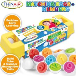 Joc de potrivire cifre, forme si culori, Oua educationale, 3 ani