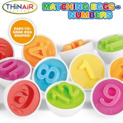 Joc de potrivire cifre, forme si culori, Oua educationale, 3 ani