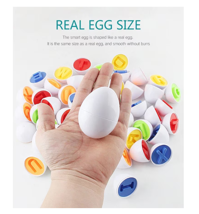 Joc de potrivire litere, forme si culori, Gainusa cu oua, 3 ani