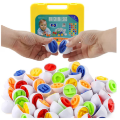 Joc de potrivire litere, forme si culori, Gainusa cu oua, 3 ani