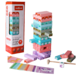 Joc de societate Jenga, 81 piese, Animale, 3 ani+