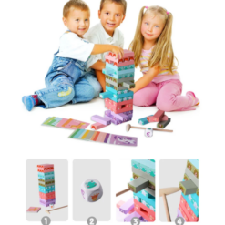 Joc de societate Jenga, 81 piese, Animale, 3 ani+ 03