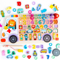 Joc logaritmic, Aritmetica, sortare forme geometrice, joc magnetic, 3 ani+ 01