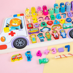 Joc logaritmic, Aritmetica, sortare forme geometrice, joc magnetic, 3 ani+ 01