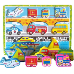 Puzzle Incastru cu piese groase si imagine de asociere, diferite modele 18 luni +1