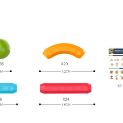 Set de constructie magnetic 3D cu 128 de piese, STEM, Animale, Onshine, 3 ani
