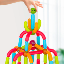 Set de constructie magnetic 3D cu 52 de piese, STEM, Animale, Onshine, 3 ani