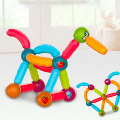 Set de constructie magnetic 3D cu 52 de piese, STEM, Animale, Onshine, 3 ani