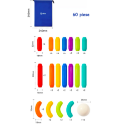 Set de constructie magnetic 3D cu 60 de piese, STEM, Onshine, 3 ani