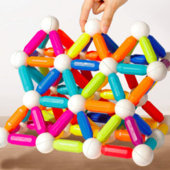 Set de constructie magnetic 3D cu 60 de piese, STEM, Onshine, 3 ani