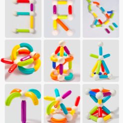 Set de constructie magnetic 3D cu 60 de piese, STEM, Onshine, 3 ani