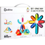 Set de constructie magnetic 3D cu 60 de piese, STEM, Onshine, 3 ani