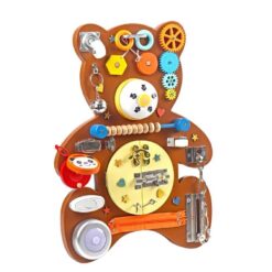 Busy Board Montessori cu 14 activitati, Ursulet