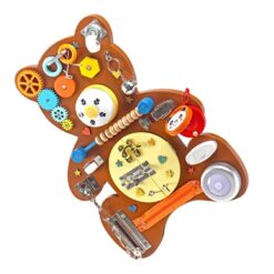 Busy Board Montessori cu 14 activitati, Ursulet