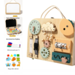 Busy Board pliabil, portabil, placa 8 cu activitati,  3 ani +