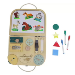 Busy Board pliabil, portabil, placa 8 cu activitati, 3 ani +
