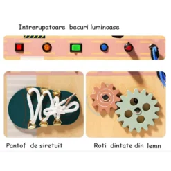 Busy Board pliabil, portabil, placa 8 cu activitati, 3 ani + 11