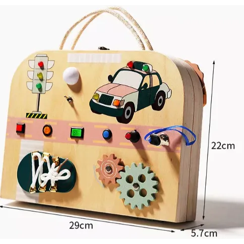 Busy Board pliabil, portabil, placa 8 cu activitati, 3 ani + 11