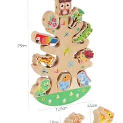 Joc de echilibru din lemn si joc de snuruit, 3 ani, Animale 01