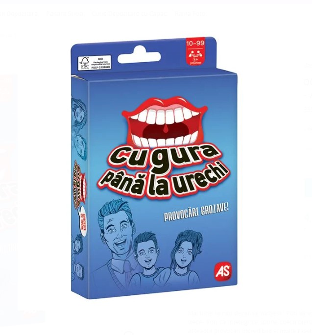 Joc de societate AS pentru copii,”Cu Gura Pana la Urechi”, 10 ANI+