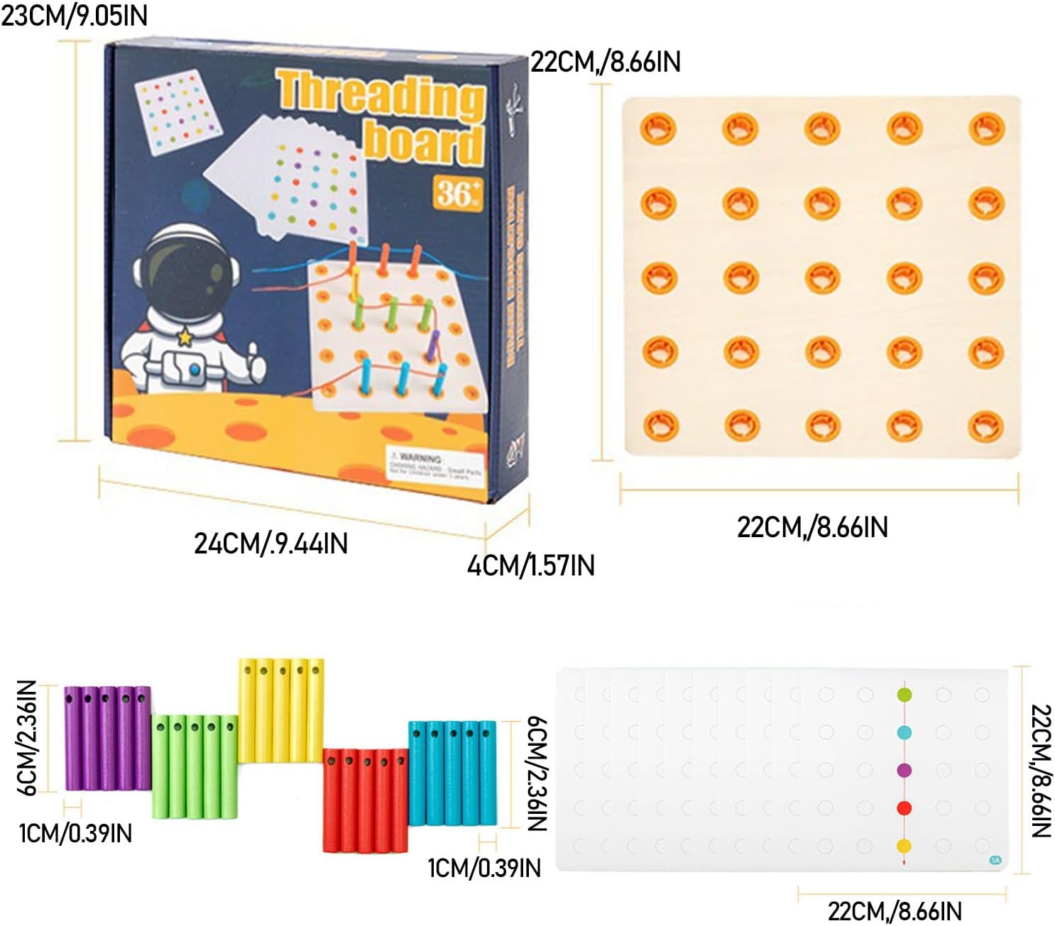 Joc educativ de tip Montessori, Geobord, 3 ani+
