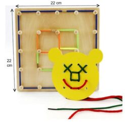 Joc educativ de tip Montessori, Geobord cu elastice, 3 ani+