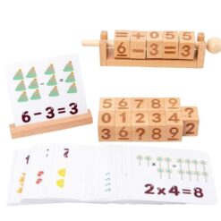 Joc educativ din lemn cu cifre si operatiuni, 4 ani+ 01